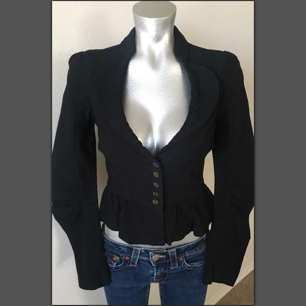 **SOLD** Black Guess Jean Blazer - Picture 1 of 8